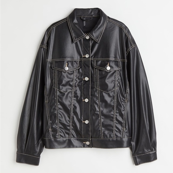 🆕 Divided H&M Size S Women’s Black Vegan Leather Jacket - Picture 1 of 7